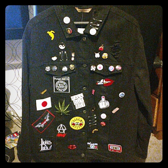 black denim battle jacket